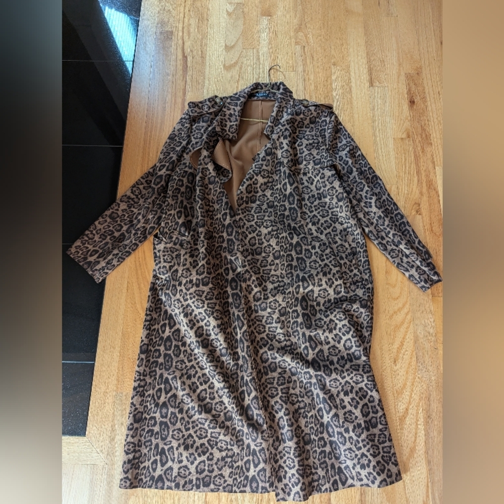 Like new leopard print trench coat